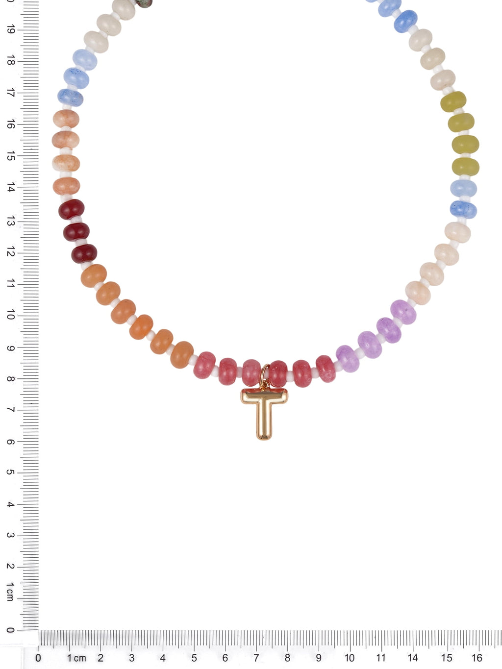 Goldtone Multicolored Bead Initial "A" Necklace