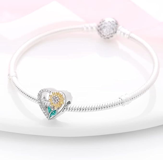 925 Sterling Charm for Bracelets Four Leaf Clover Lucky OpenWork Bead Charm Women Bracelet Charm