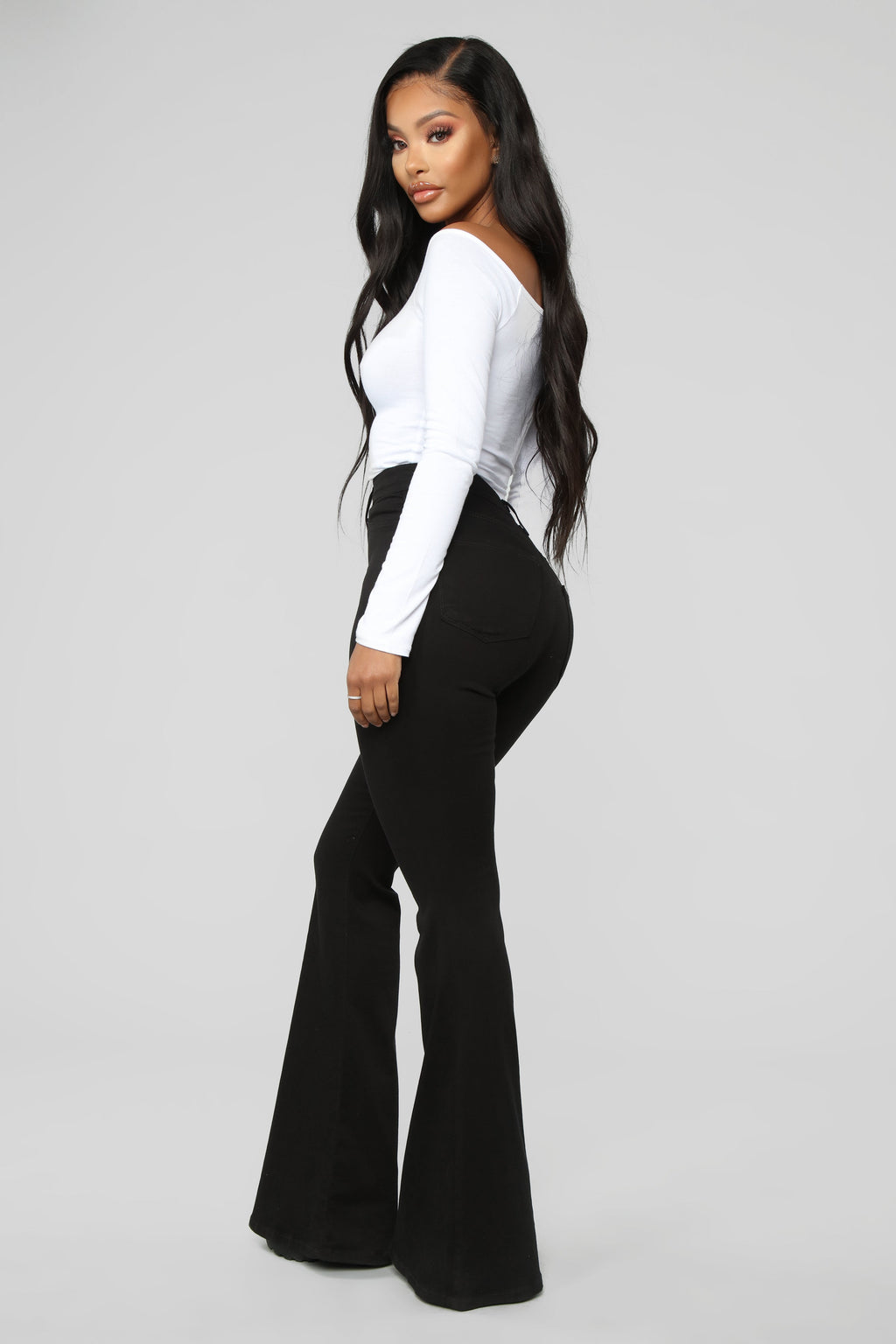Bell Bottom Blues Jeans - Black
