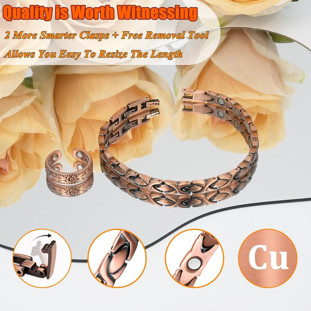 99.99% Solid Copper Magnetic Bracelets for Women
