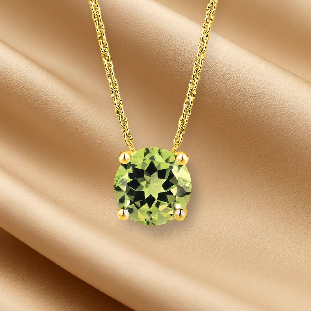 1 - April Solitaire Pendant Necklace in 18K White over , Female, Adult