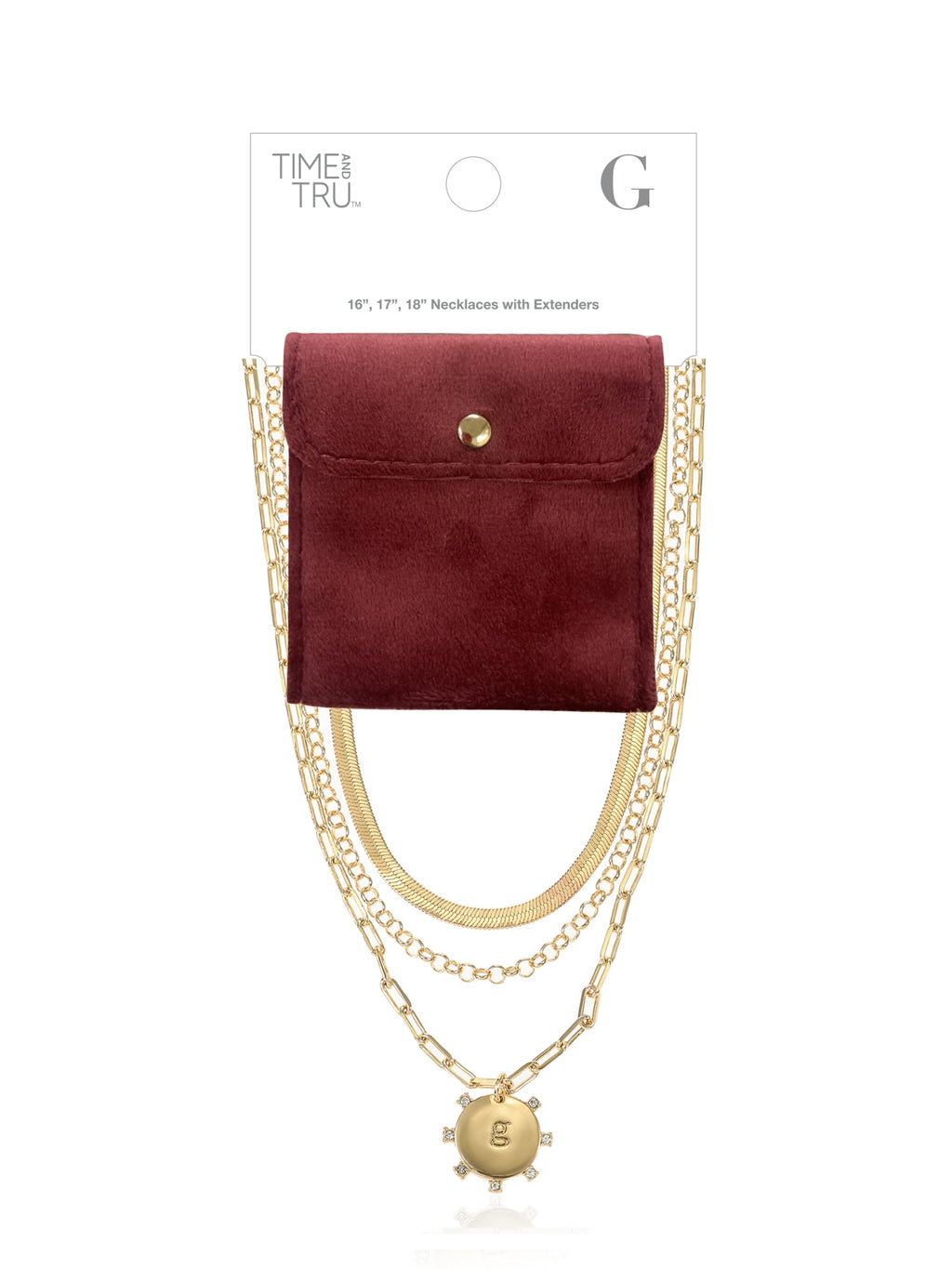 Goldtone Necklace, 3 Piece, Initial J