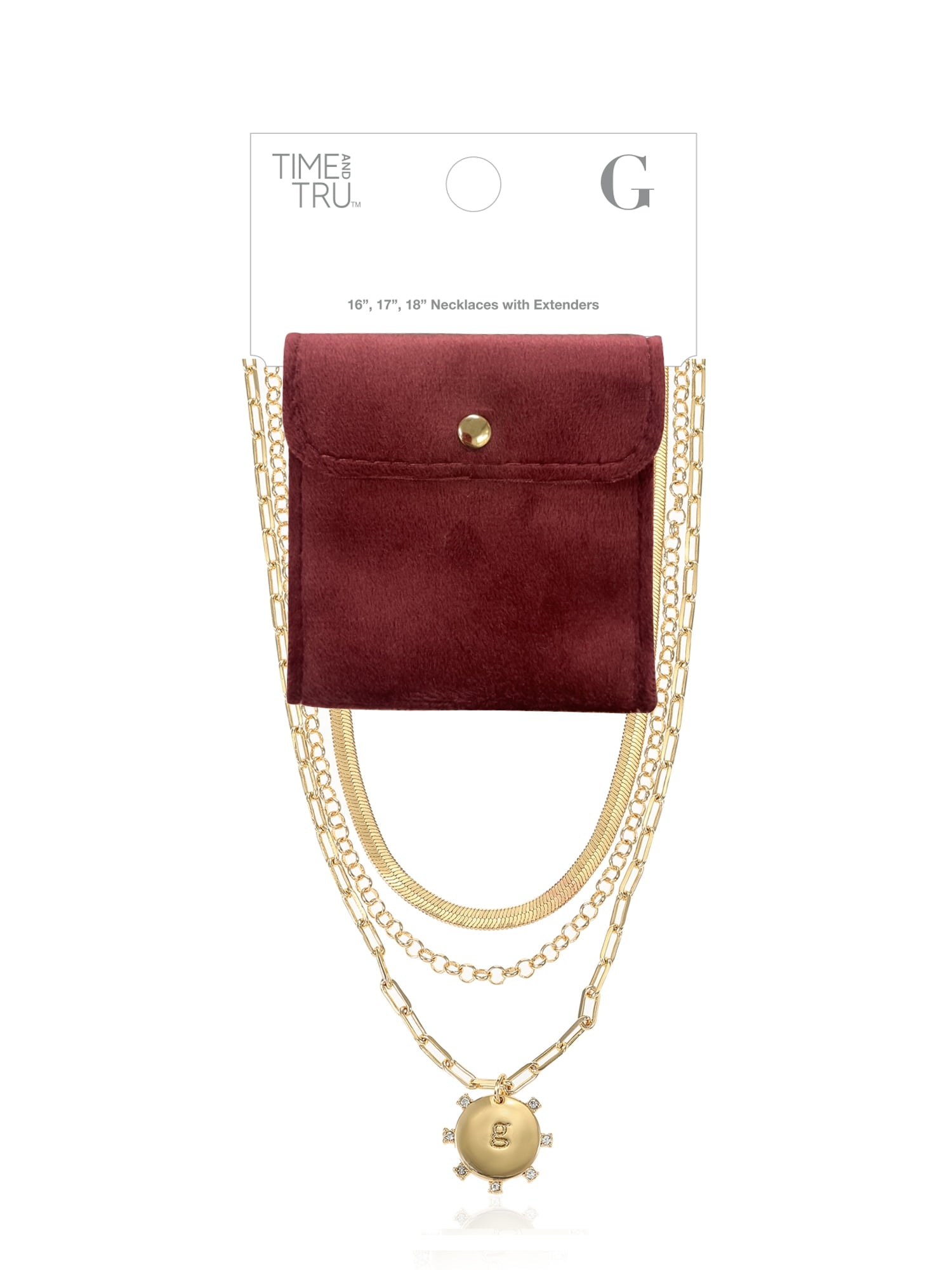 Goldtone Necklace, 3 Piece, Initial J