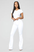 Bell Bottom Blues Jeans - White