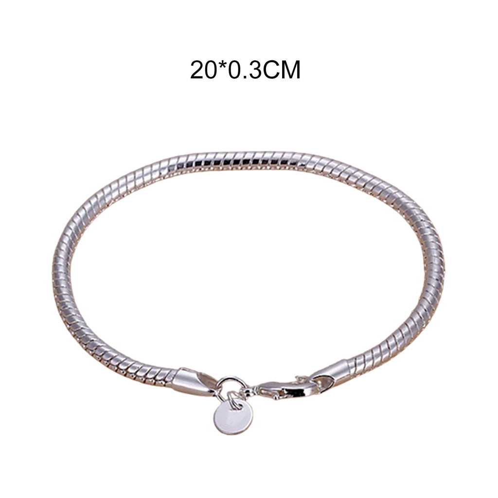 Women's 925 Sterling Bracelet Bangle Chain Banquet Jewelry