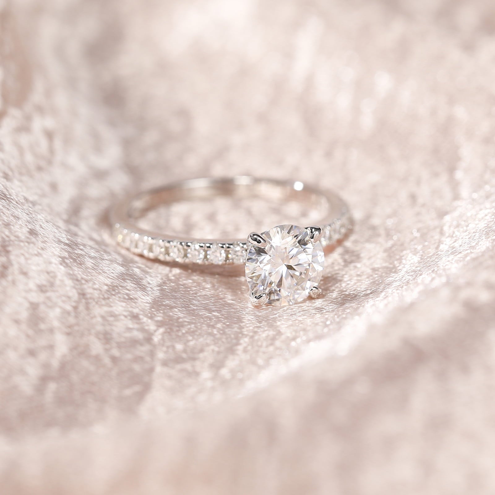 925 Sterling Engagement Rings for Women 1.25CT Round Cut Solitaire Cubic Zirconia CZ Rings Wedding Band for Her White, Size 10