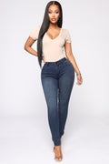 Black Ops Low Rise Skinny Jeans FN - Dark Stone Wash