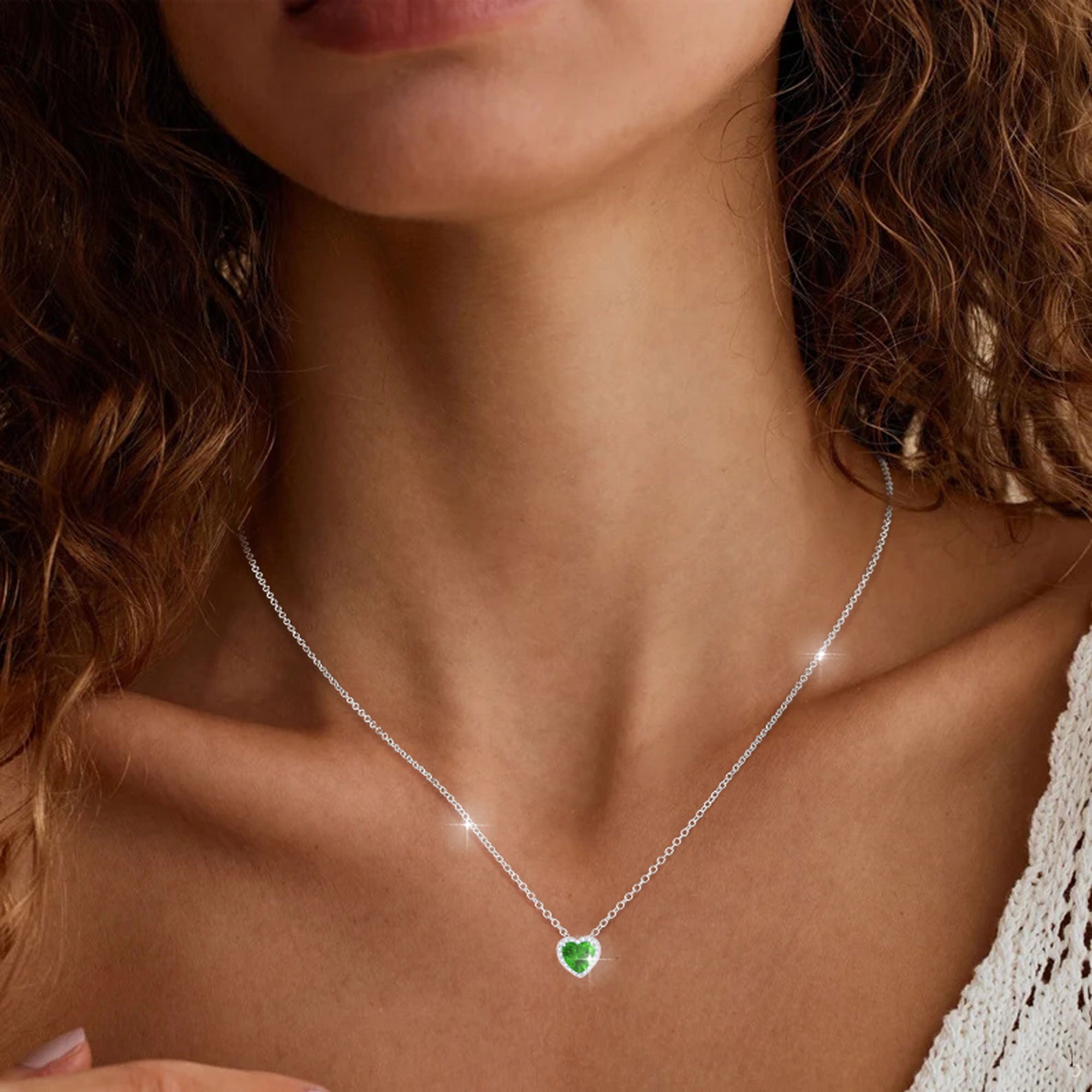 S925 Sterling Plated Heart Necklaces for Women Girls CZ April Pendant with Crystal Easter Basket Stuffers Jewelry Gifts Teen Her Adults Lady Girlfriend Kids