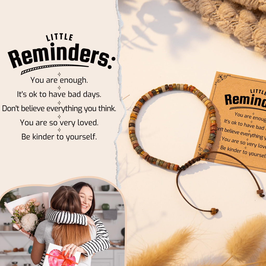Inspirational Gifts Bracelets for Women - Healing Stone Bracelets - Cheer Up Appreciation for Teachers Women Friends Sister Bestie Coworkers Employees