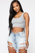 Wifey Crop Top - Heather Grey
