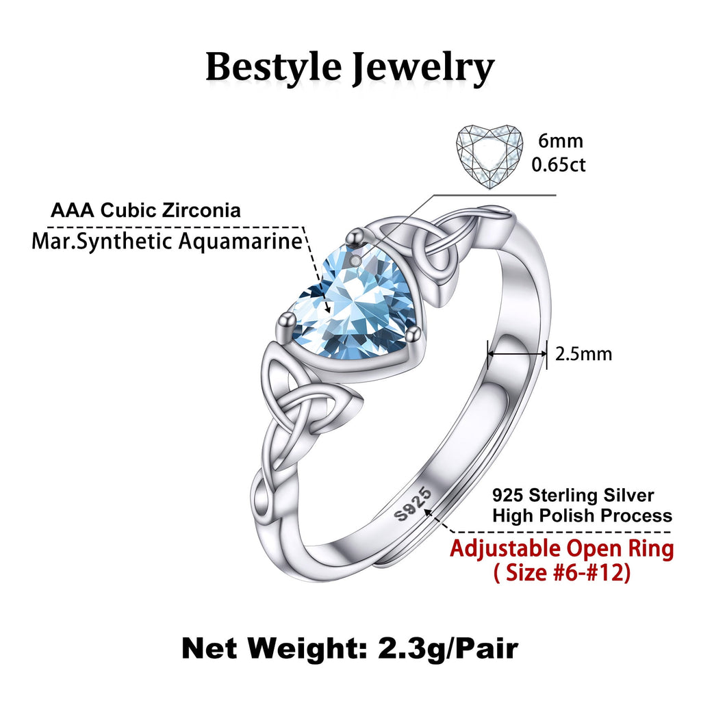 Infinity Celtic Knot Rings for Women 925 Sterling Heart Rings October Pink Tourmaline Rings for Mom Daughter Wife Girlfriend
