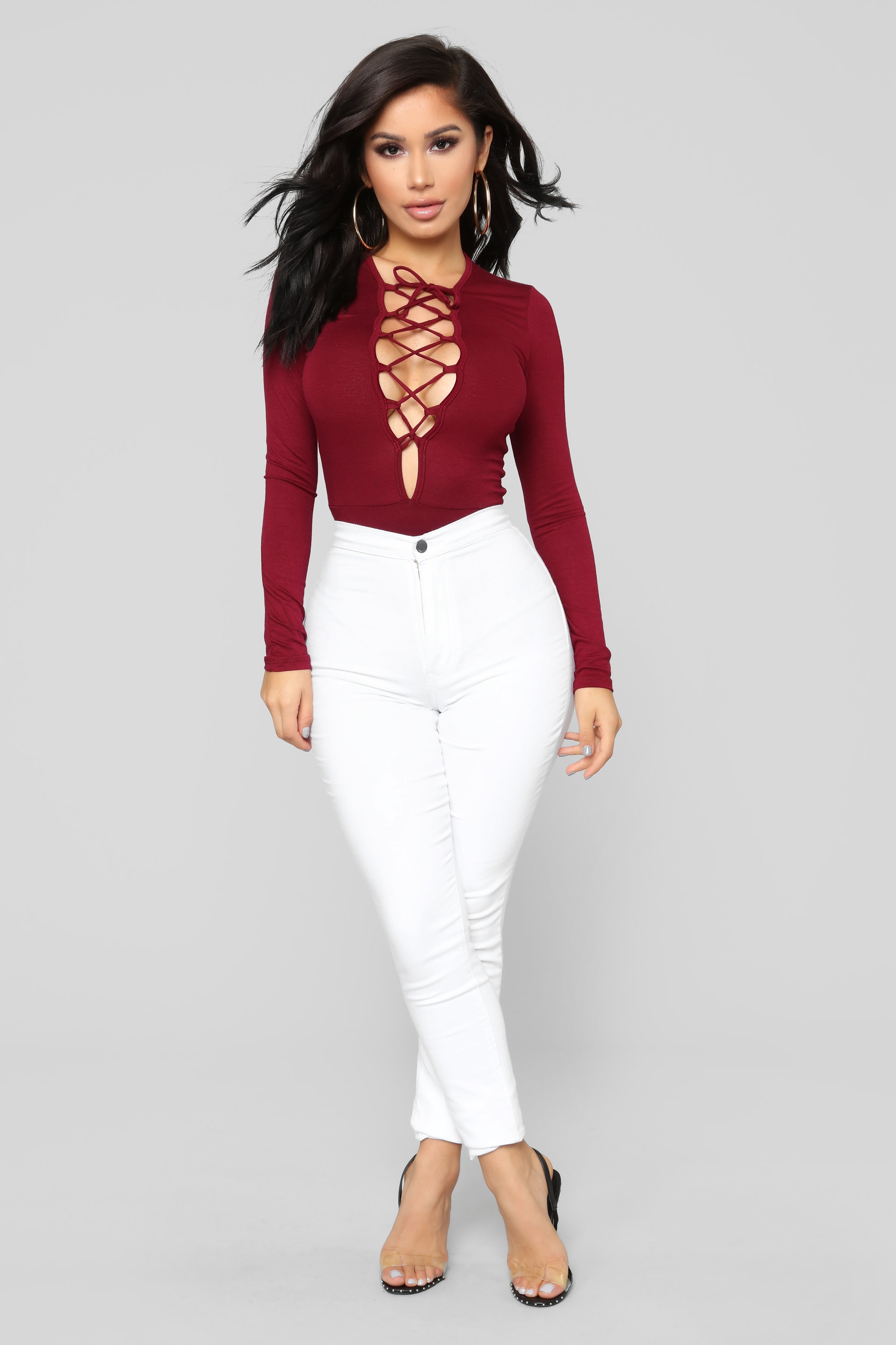 String You Along Bodysuit - Burgundy