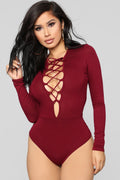 String You Along Bodysuit - Burgundy
