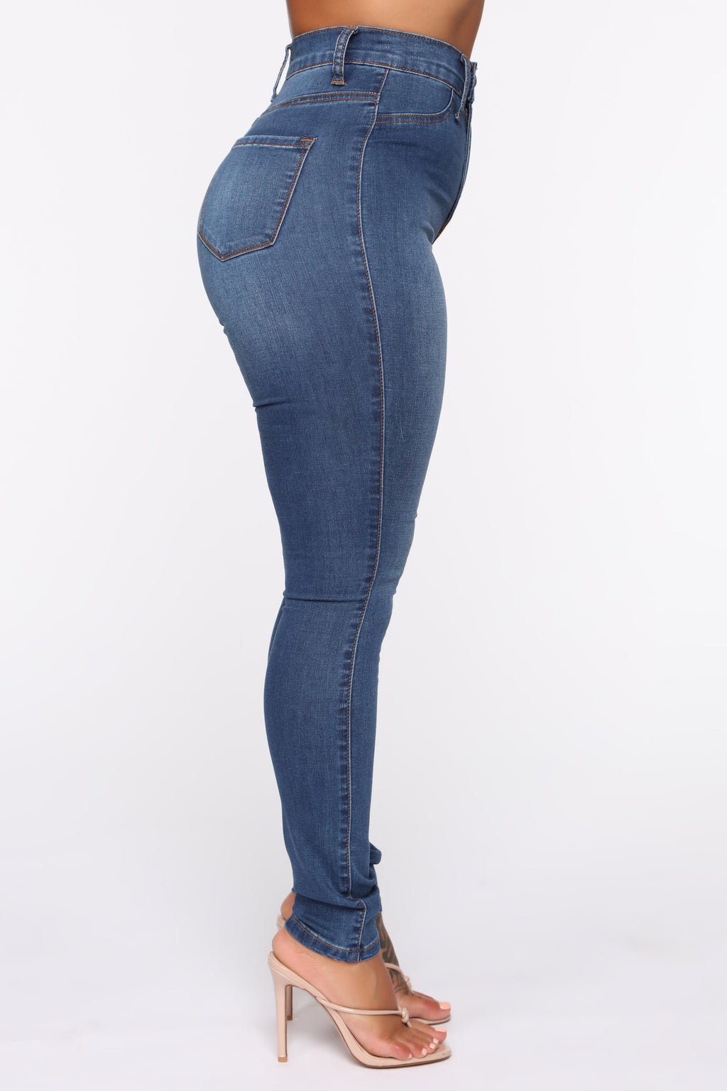 Modern High Rise Skinny Jeans - Medium Blue