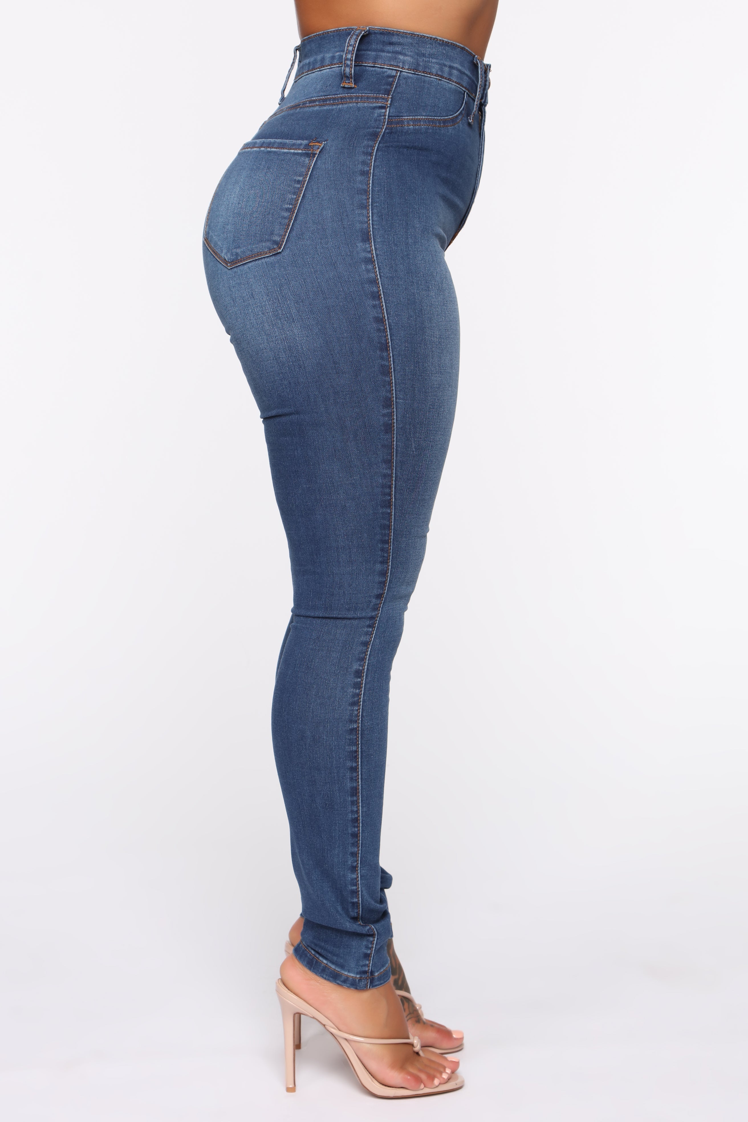 Modern High Rise Skinny Jeans - Medium Blue