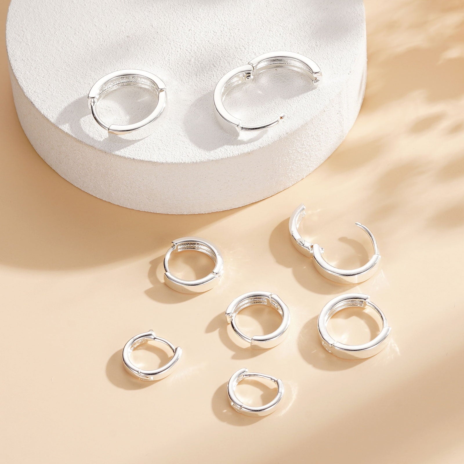 4 Pairs Hoop Earrings for Women CZ Small Huggie Cartilage Post Hypoallergenic Earrings Set for Multiple Piercing Valentines Day Jewelry Gifts Her Teen Mom Wife Lady Adults Ideas