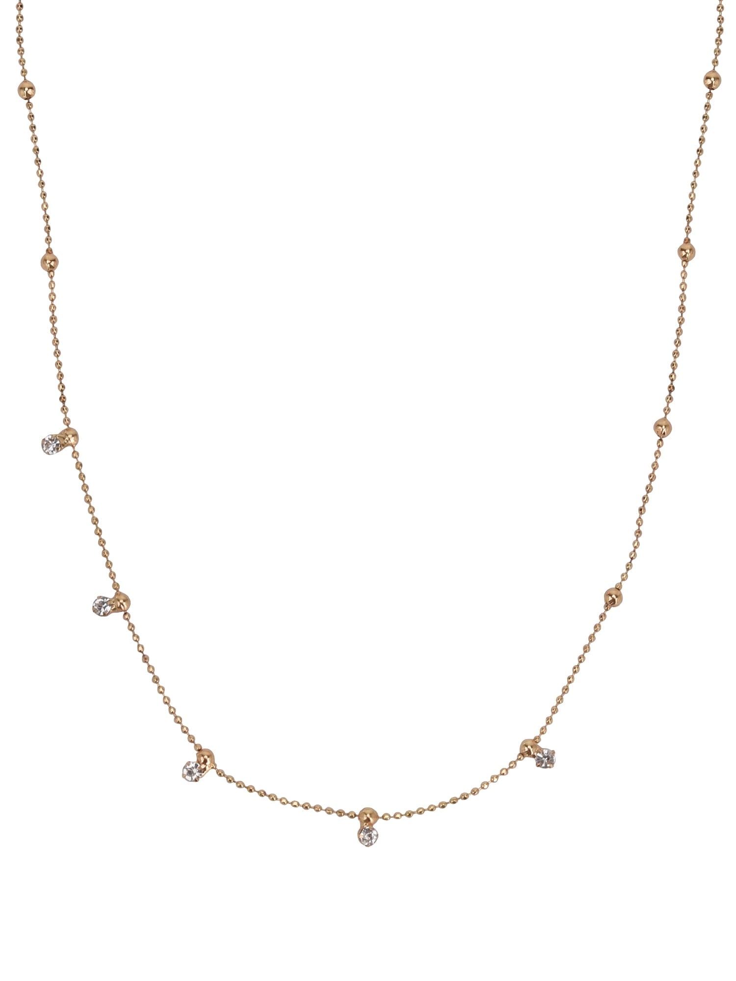 Adult Women's Tone Crystal Dangle Delicate Metal Necklace