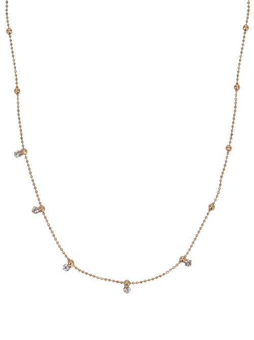 Adult Women's Tone Crystal Dangle Delicate Metal Necklace