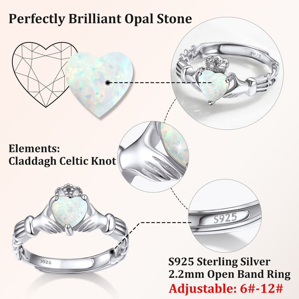 Infinity Celtic Knot Rings for Women 925 Sterling Heart Rings October Pink Tourmaline Rings for Mom Daughter Wife Girlfriend