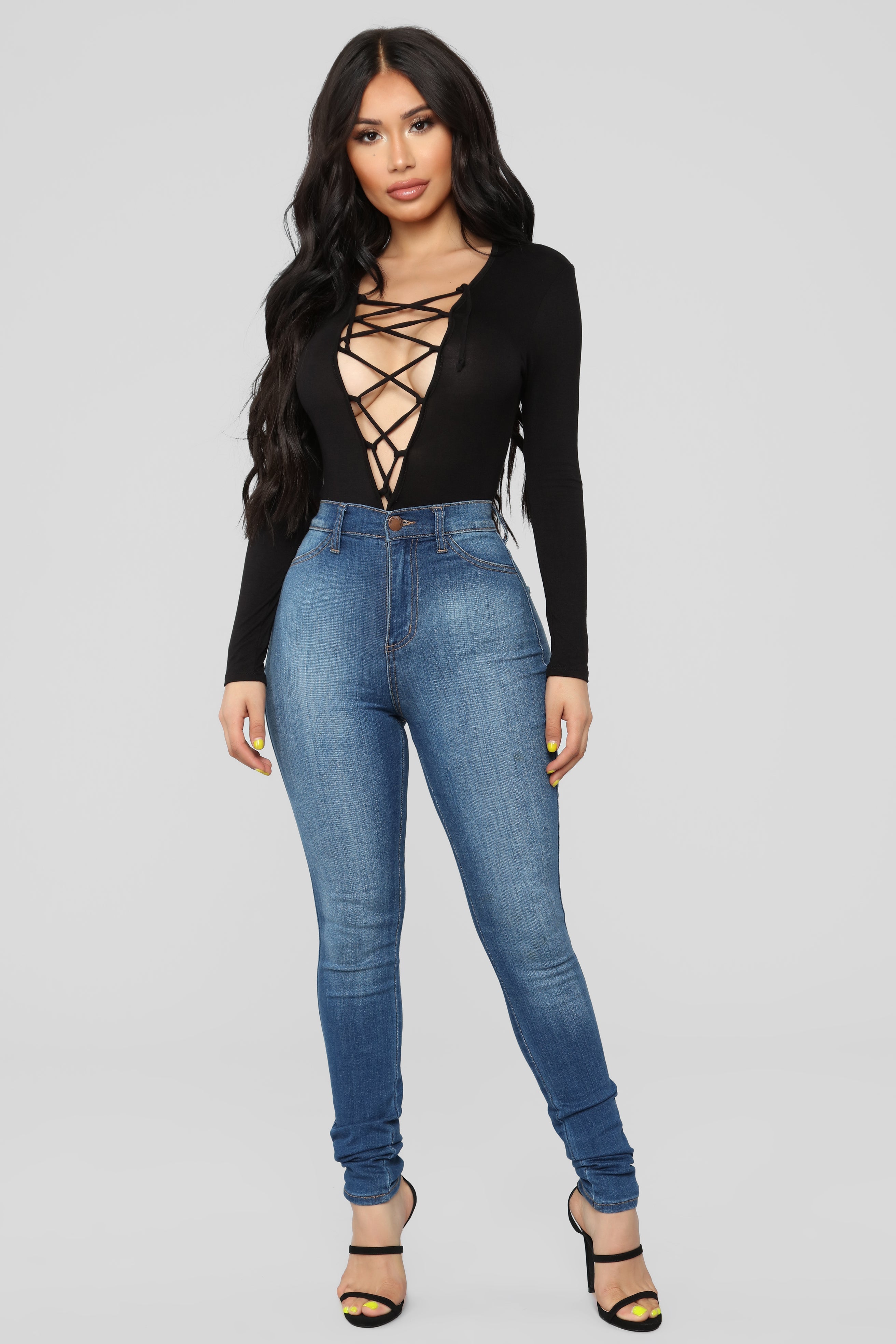 String You Along Bodysuit - Black