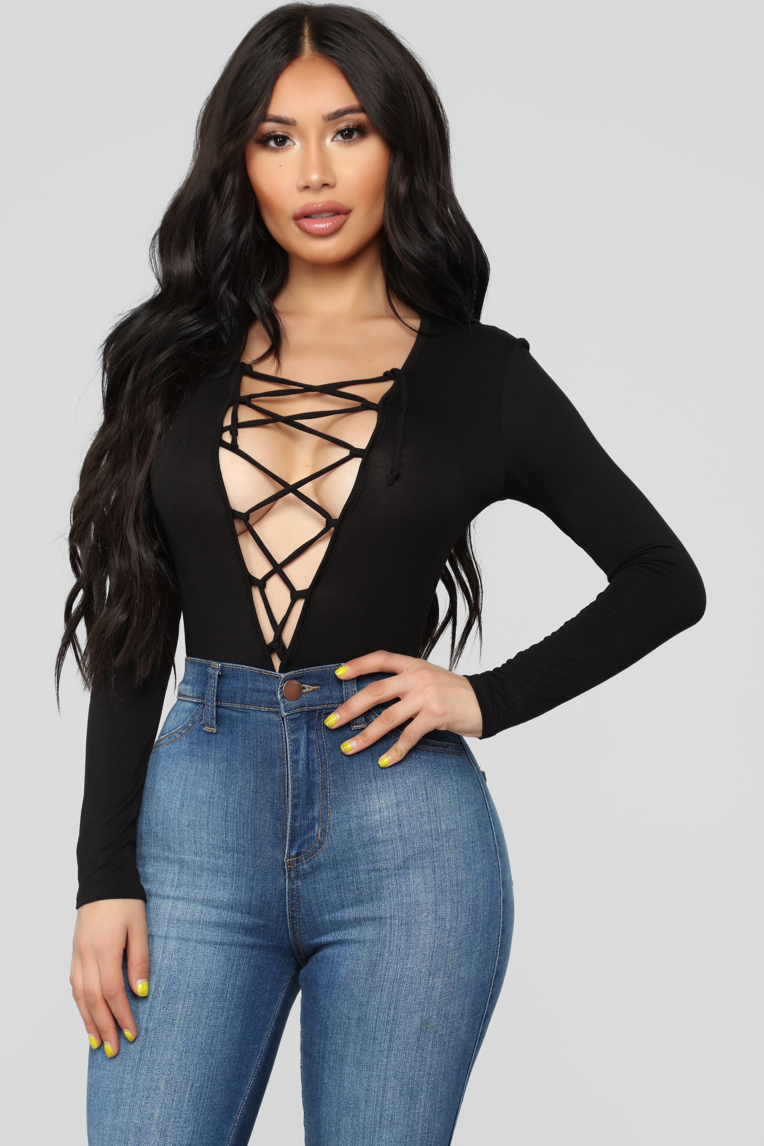 String You Along Bodysuit - Black