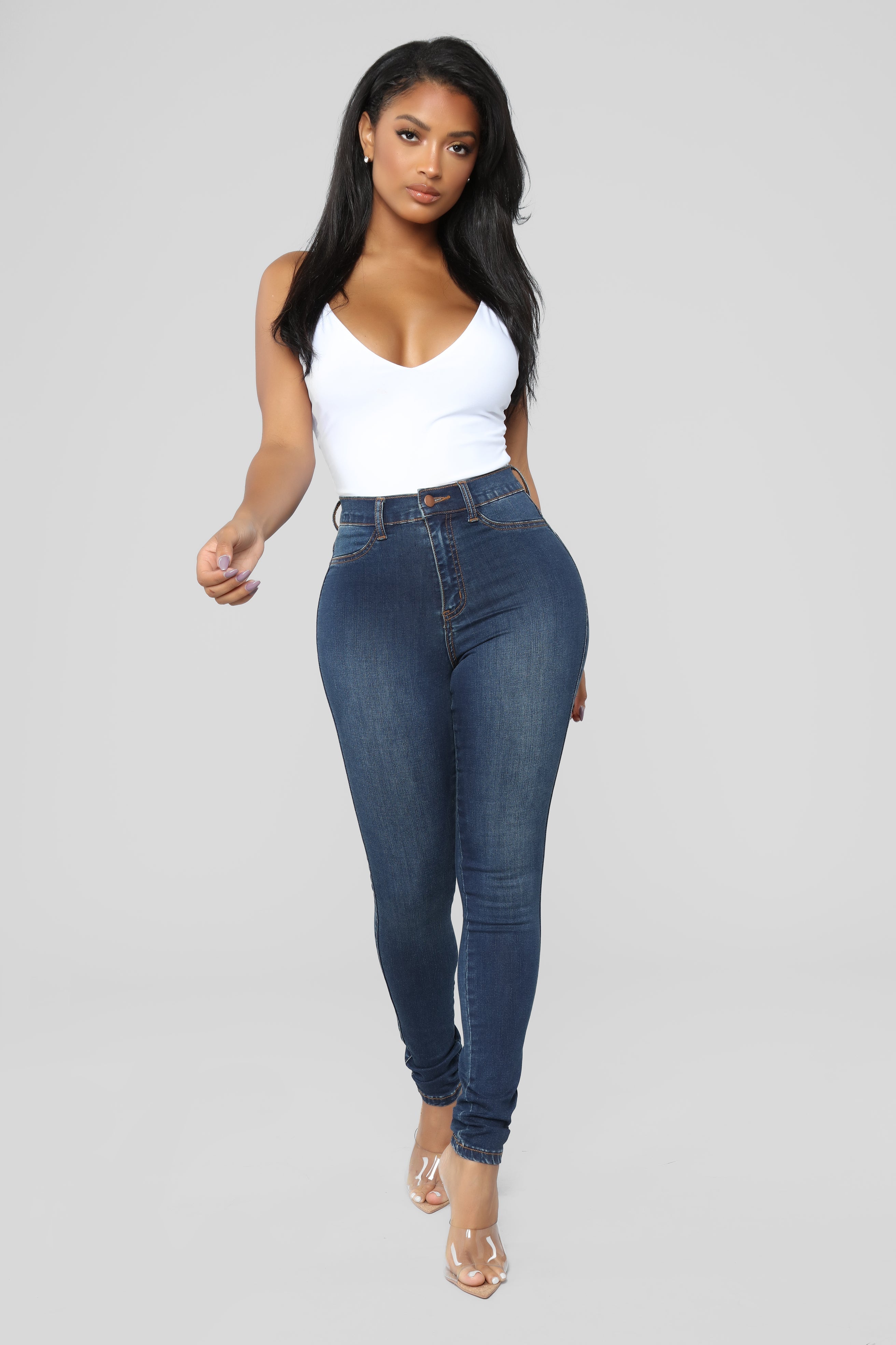 Modern High Rise Skinny Jeans - Dark