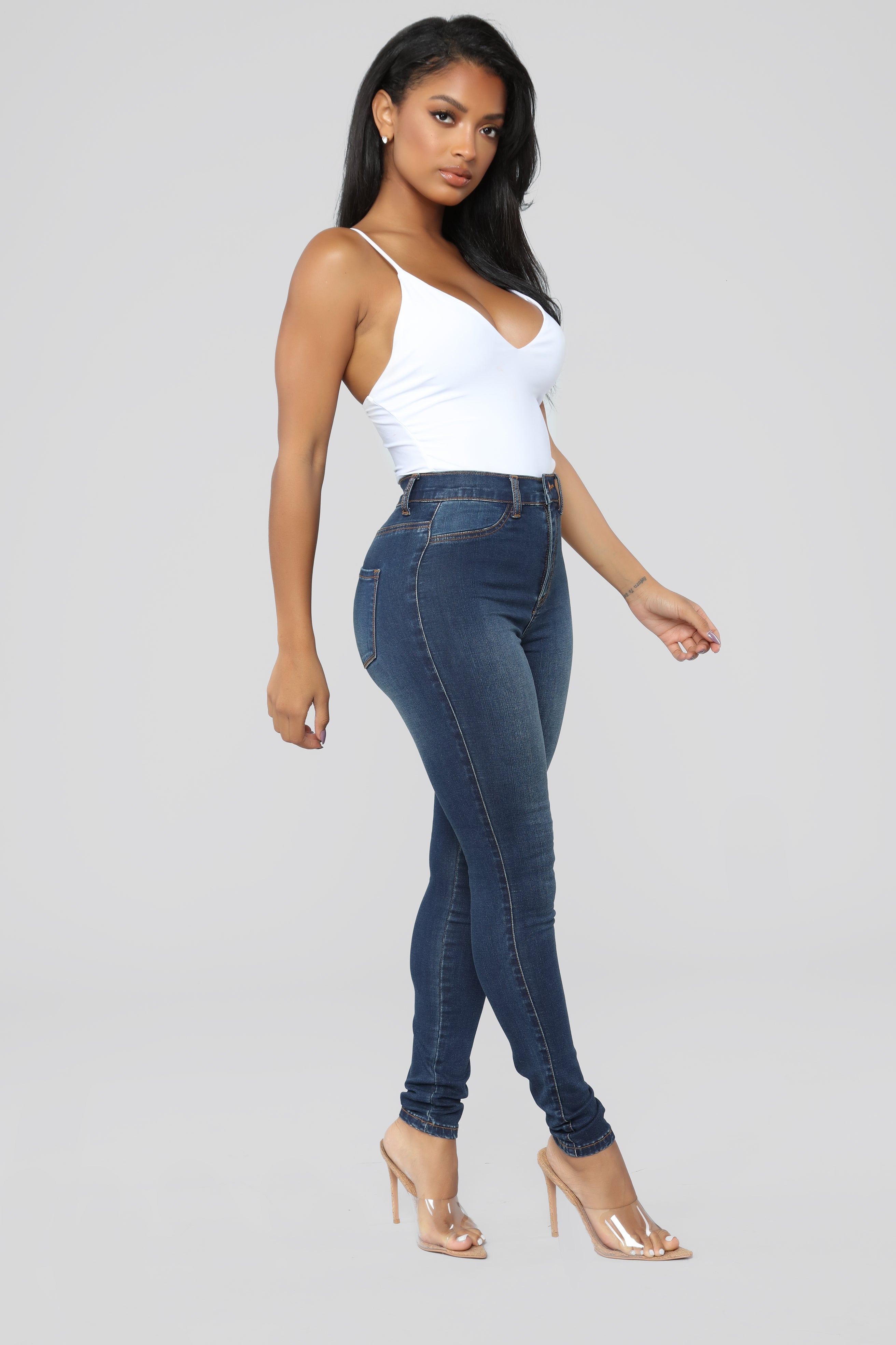 Modern High Rise Skinny Jeans - Dark