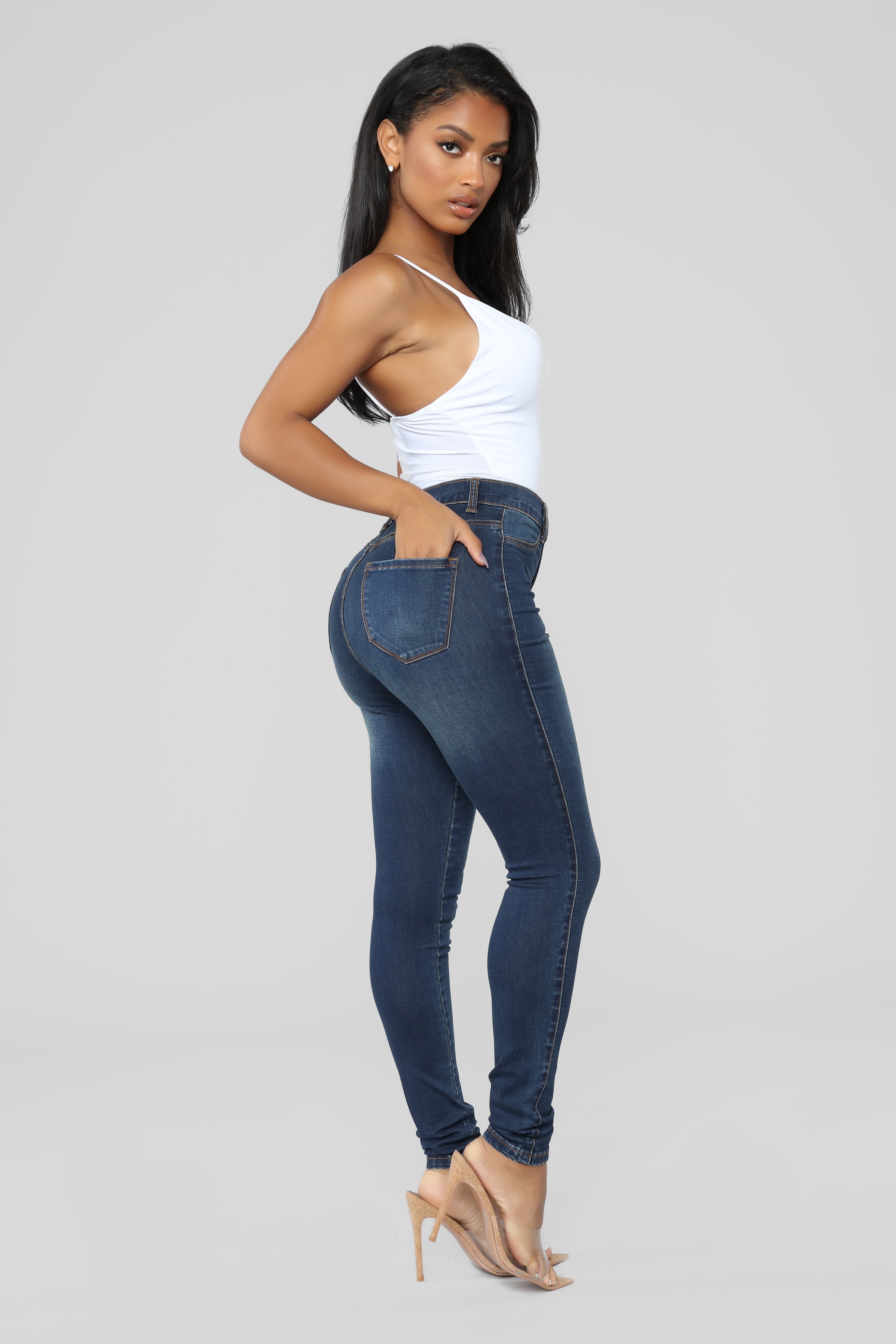 Modern High Rise Skinny Jeans - Dark