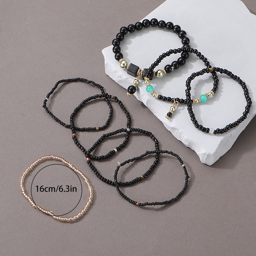 8 PCS Bohemian Women's Bracelet, Beaded Bracelet, Women's and Girls