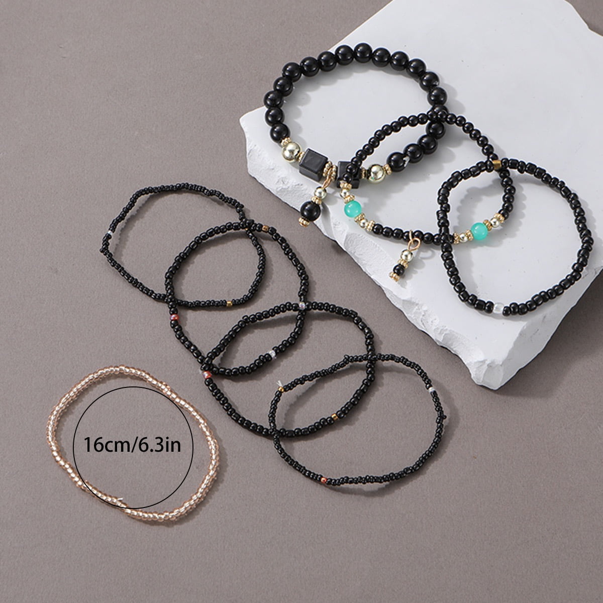 8 PCS Bohemian Women's Bracelet, Beaded Bracelet, Women's and Girls