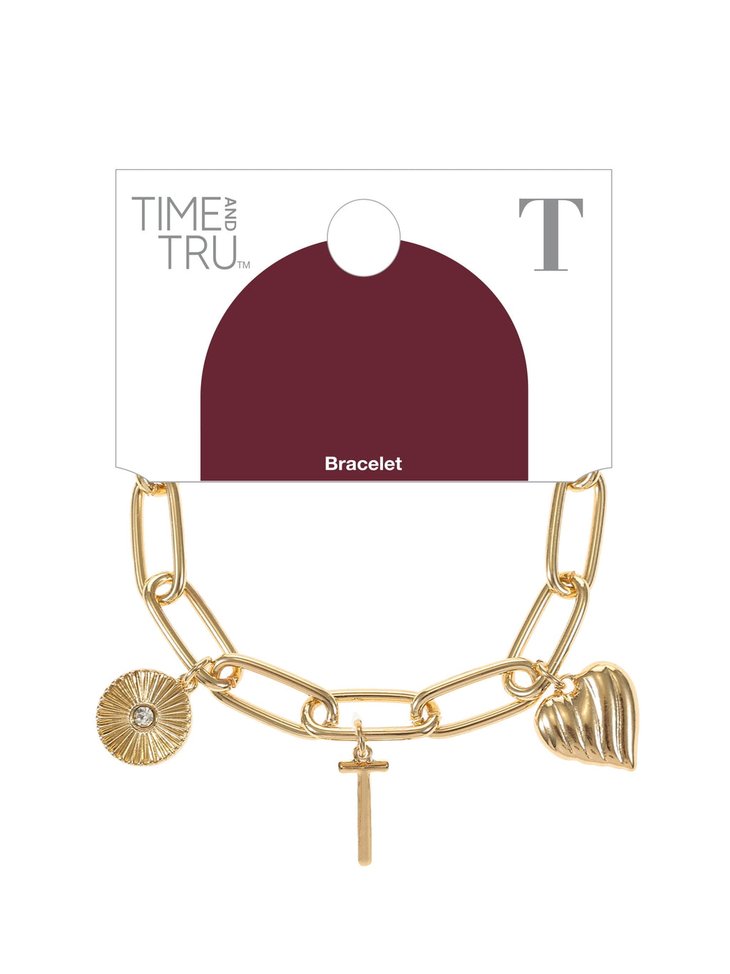 Goldtone Initial Charm Bracelet, Initial J