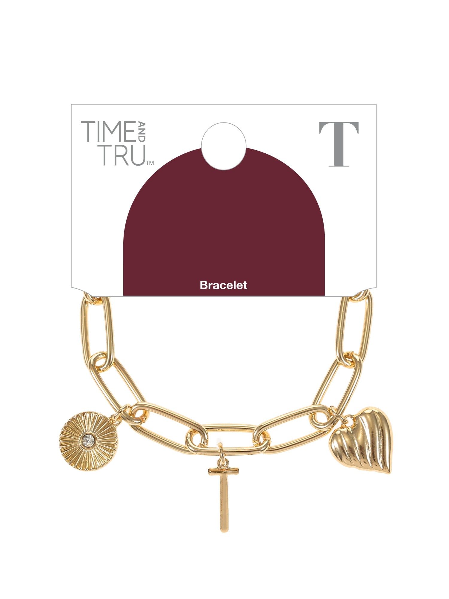 Goldtone Initial Charm Bracelet, Initial J
