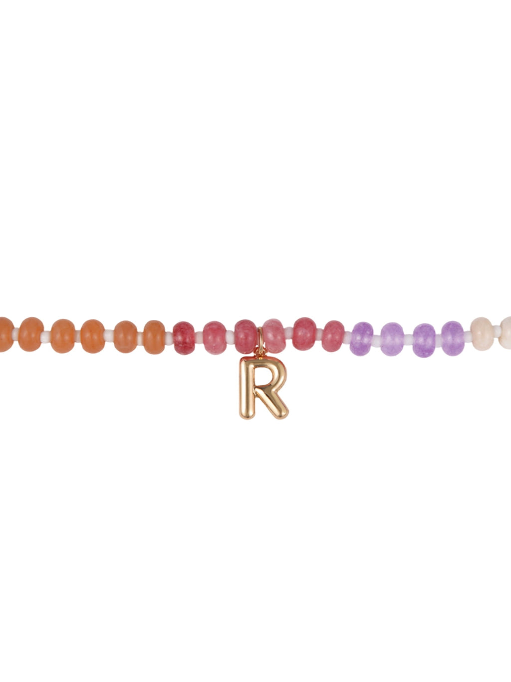 Goldtone Multicolored Bead Initial "A" Necklace