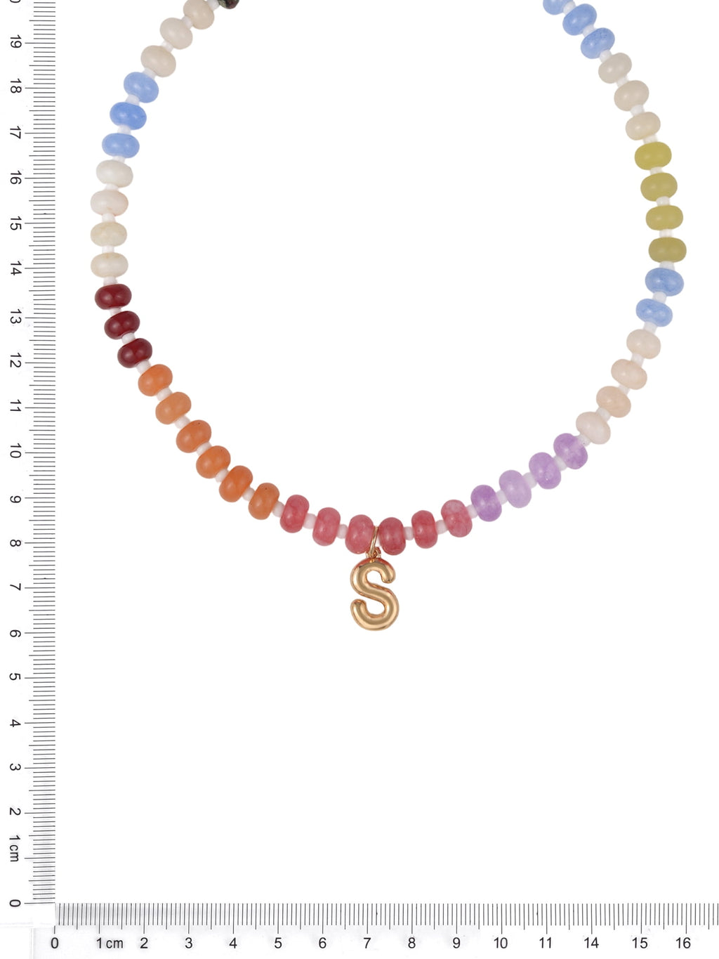 Goldtone Multicolored Bead Initial "A" Necklace