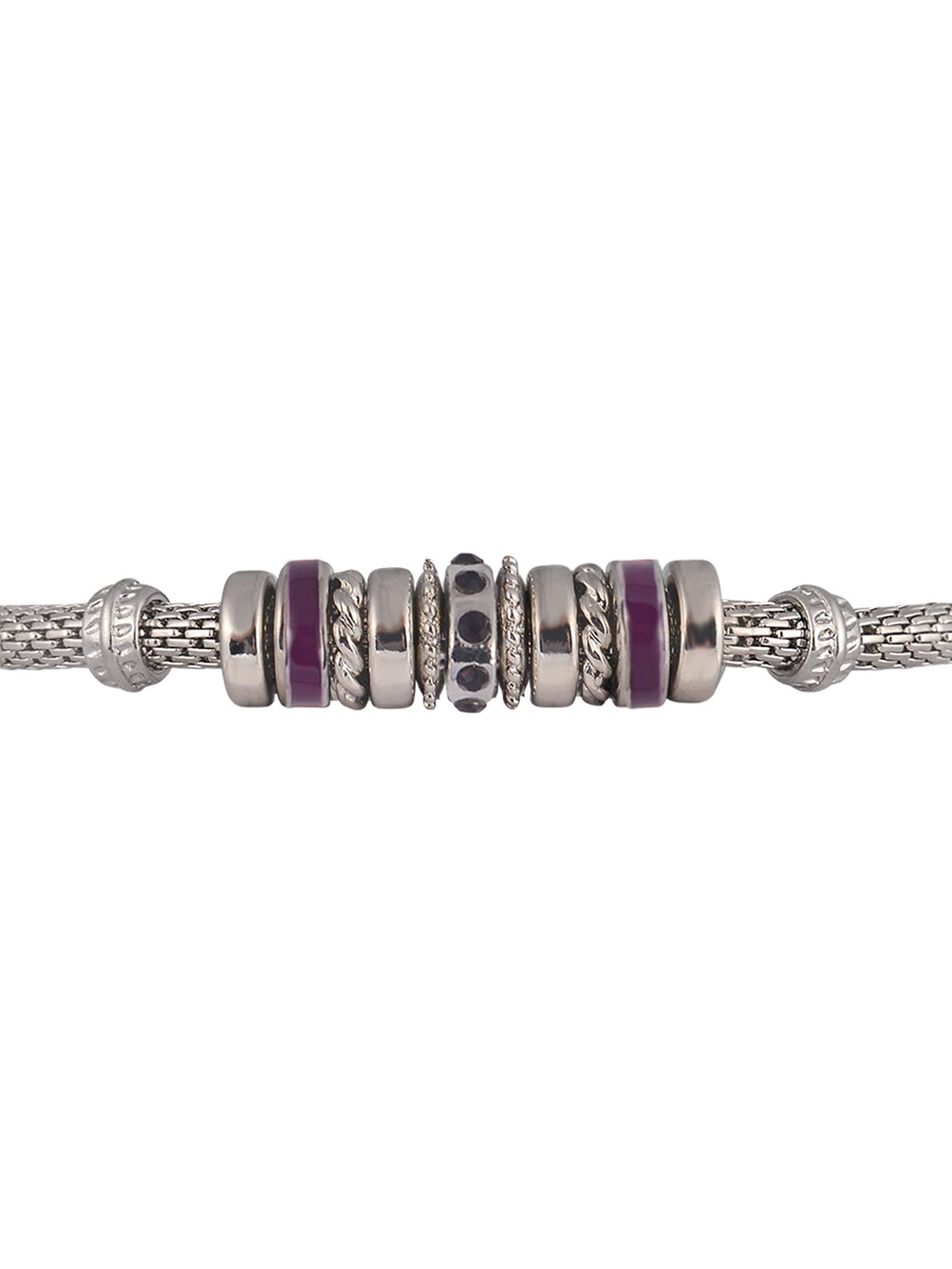 Silvertone Chain with Amethyst "February" Bracelet