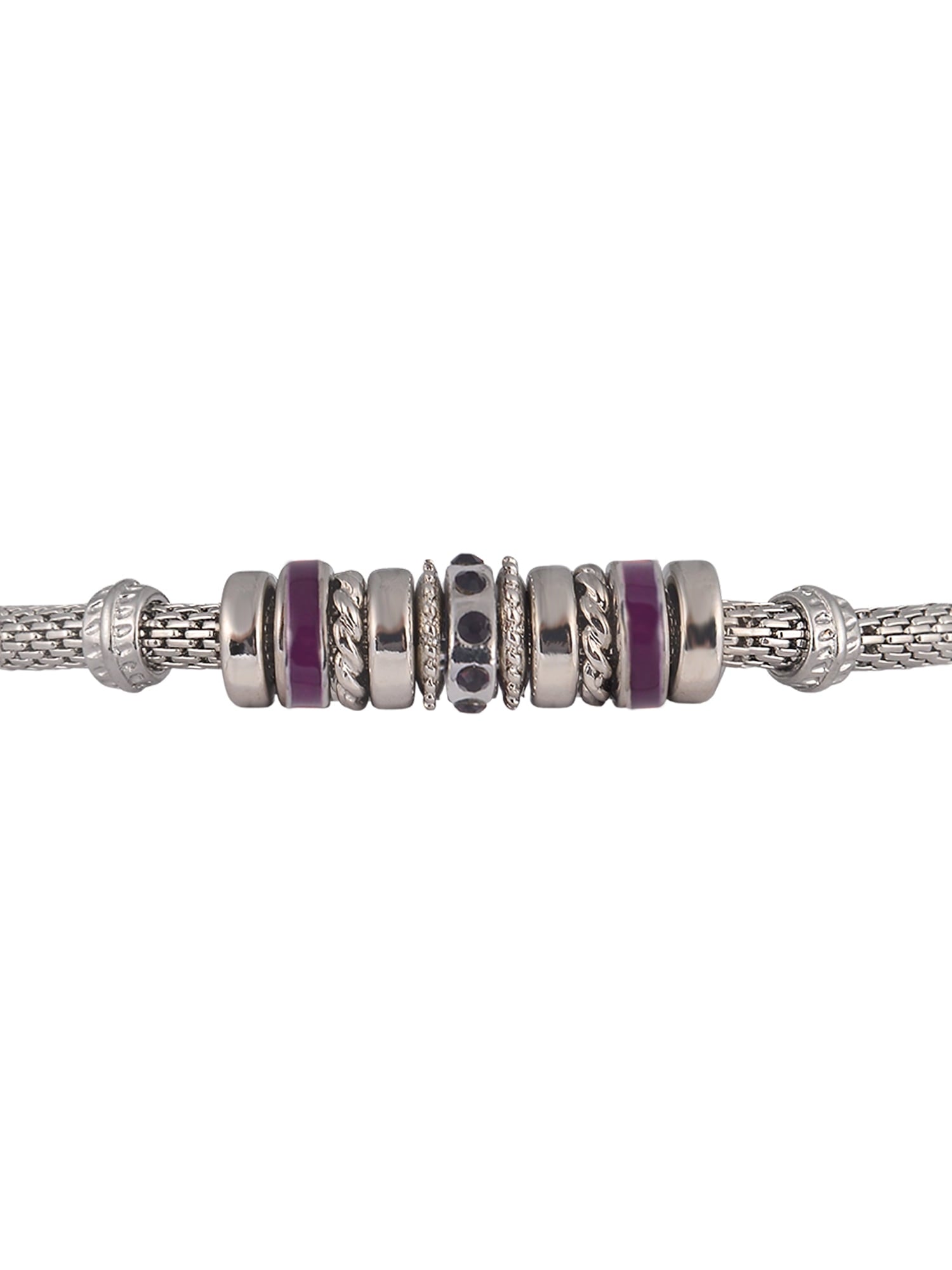 Silvertone Chain with Amethyst "February" Bracelet