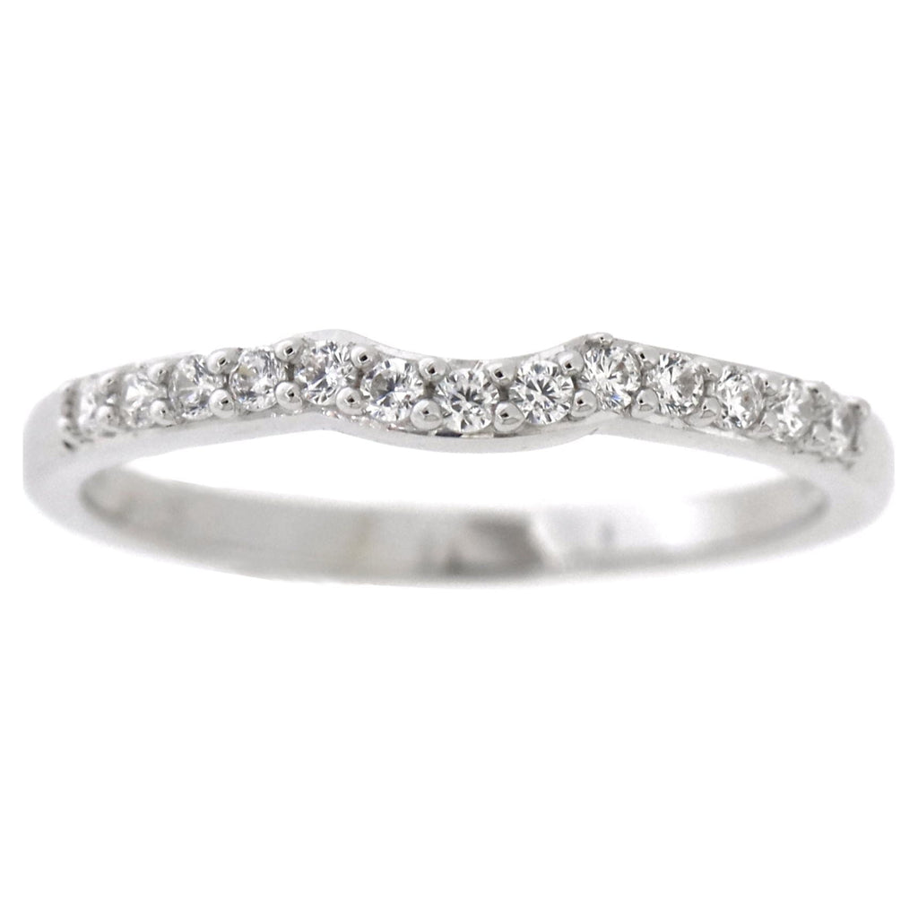 Fine Jewelry Sterling White Diamond &amp; Created Sapphire Engagement Ring