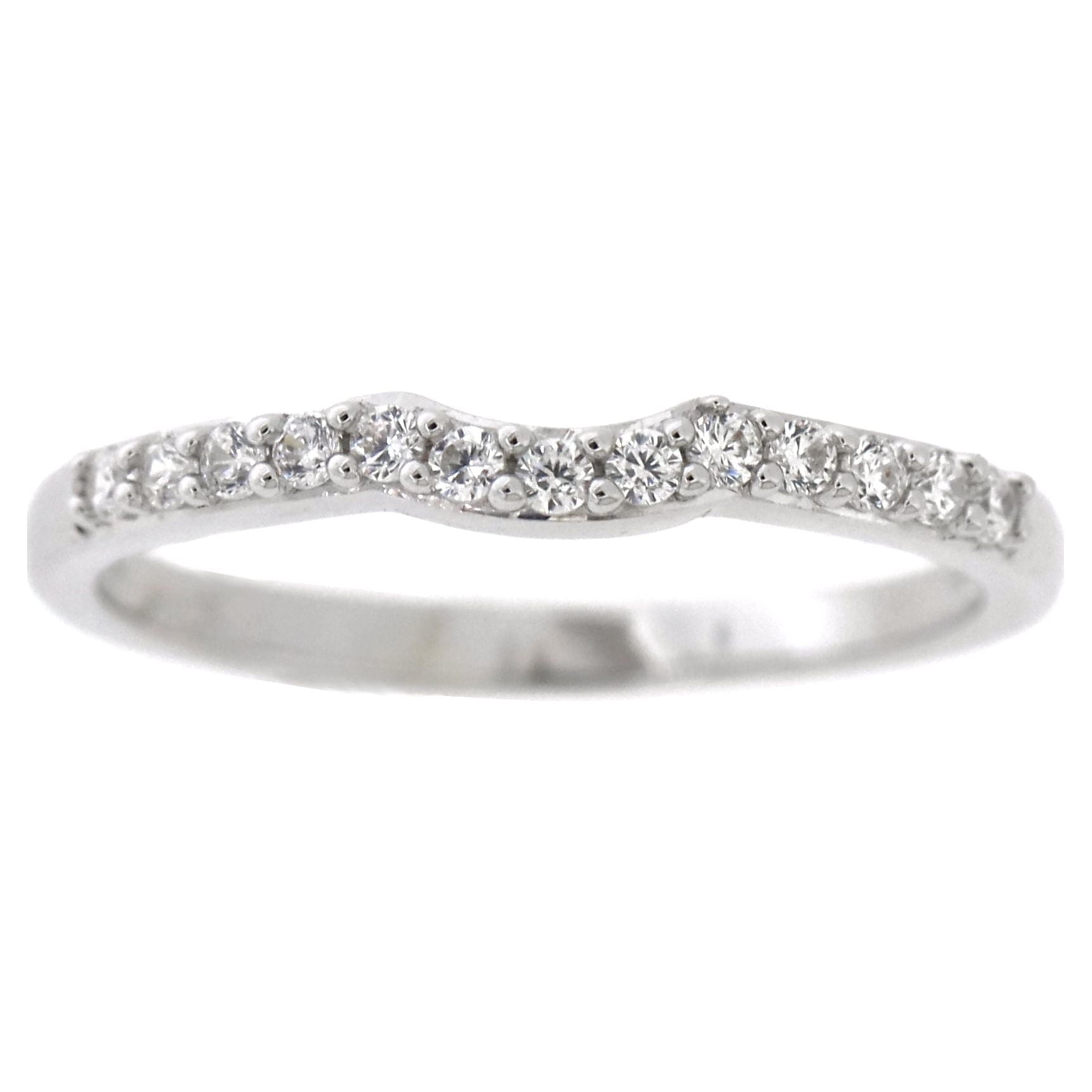 Fine Jewelry Sterling White Diamond &amp; Created Sapphire Engagement Ring