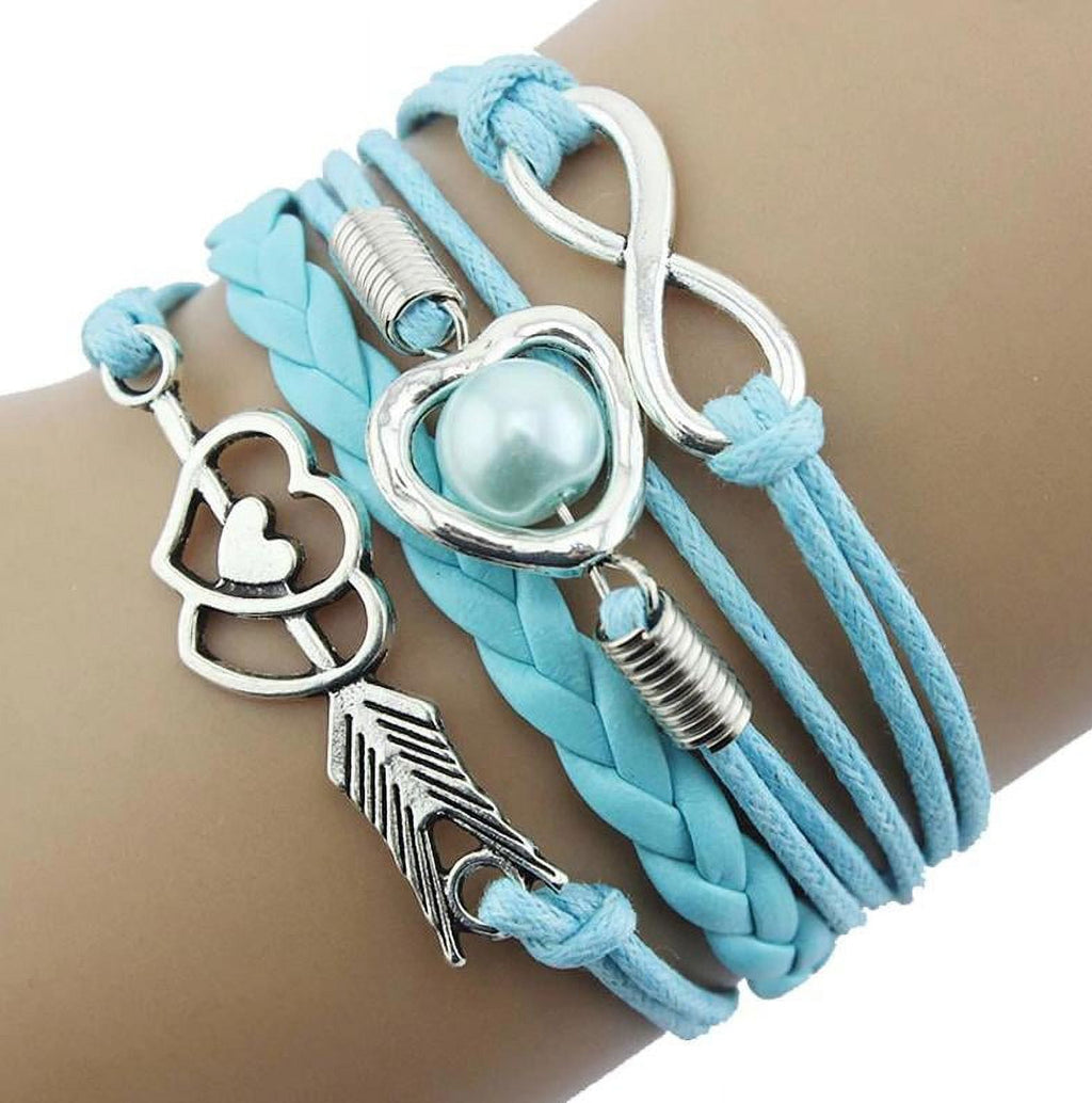 1. Friendship Leather Bracelet for Women &amp; Girls, Blue Adjustable Jewelry for Teen Girls