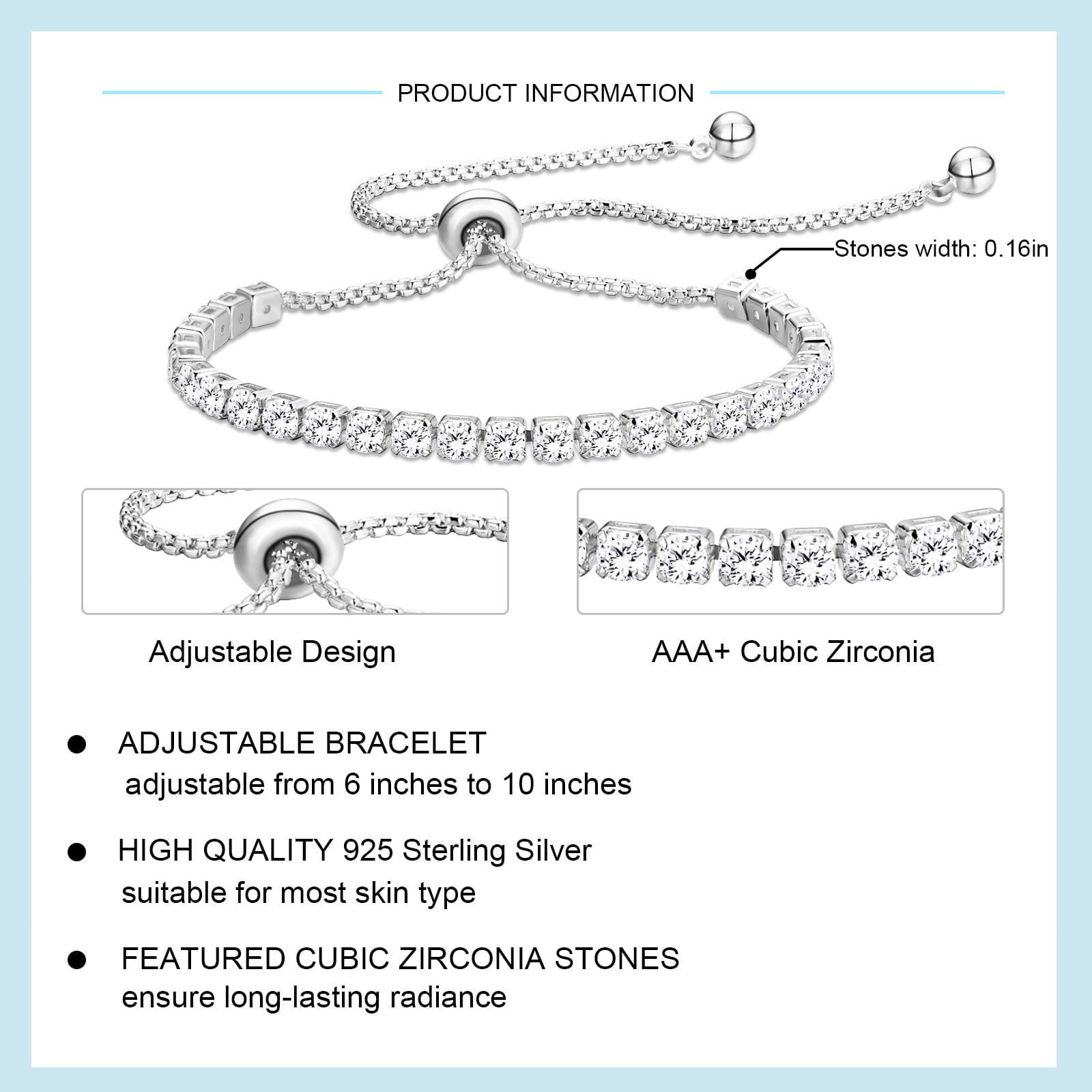 S925 Sterling Plated Tennis Bracelets for Women Girls CZ April Bracelets with Crystal Easter Basket Stuffers Jewelry Gifts Teen Her Wife Lady Adults Kids Ideas