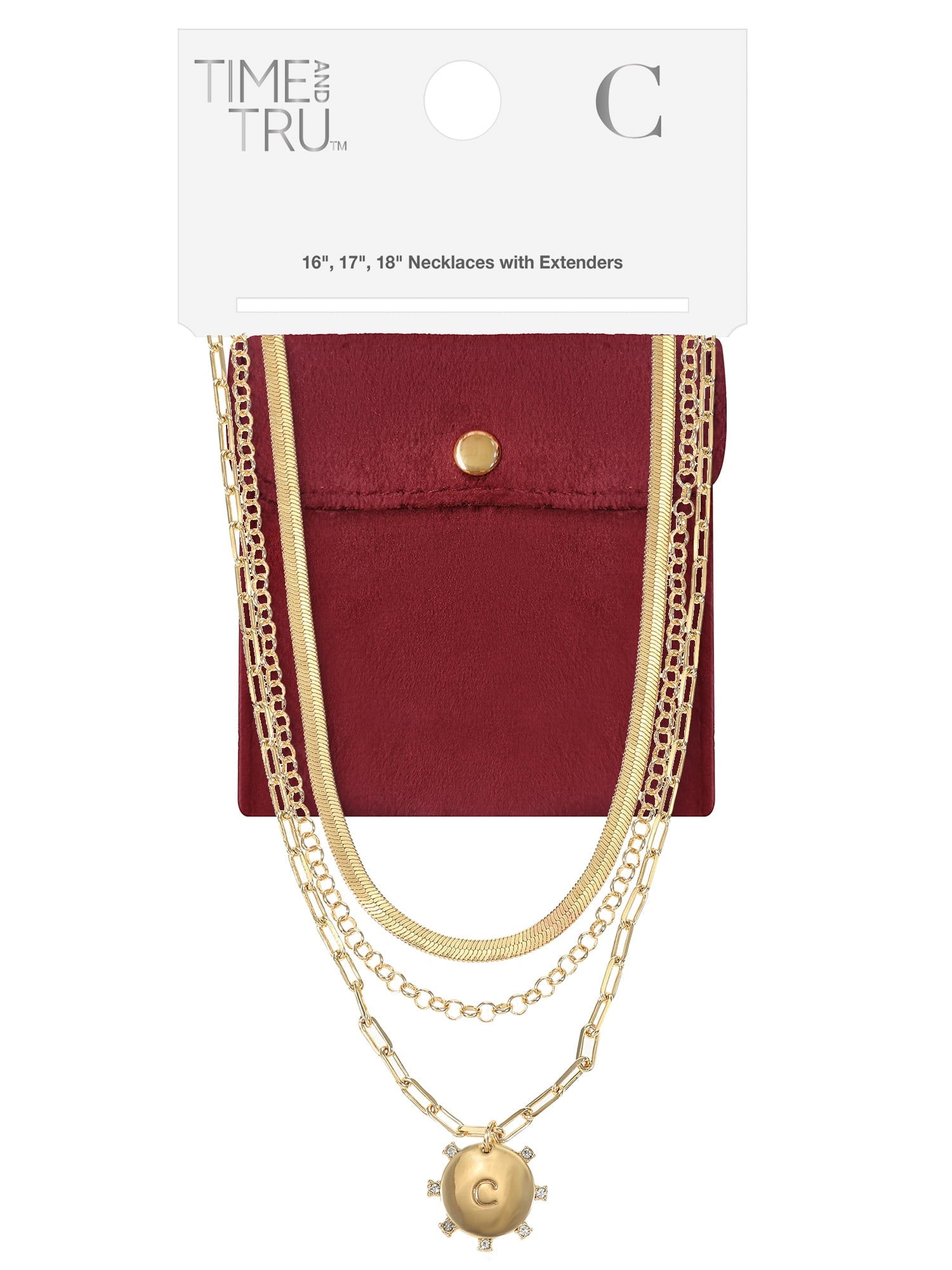 Goldtone Necklace, 3 Piece, Initial J