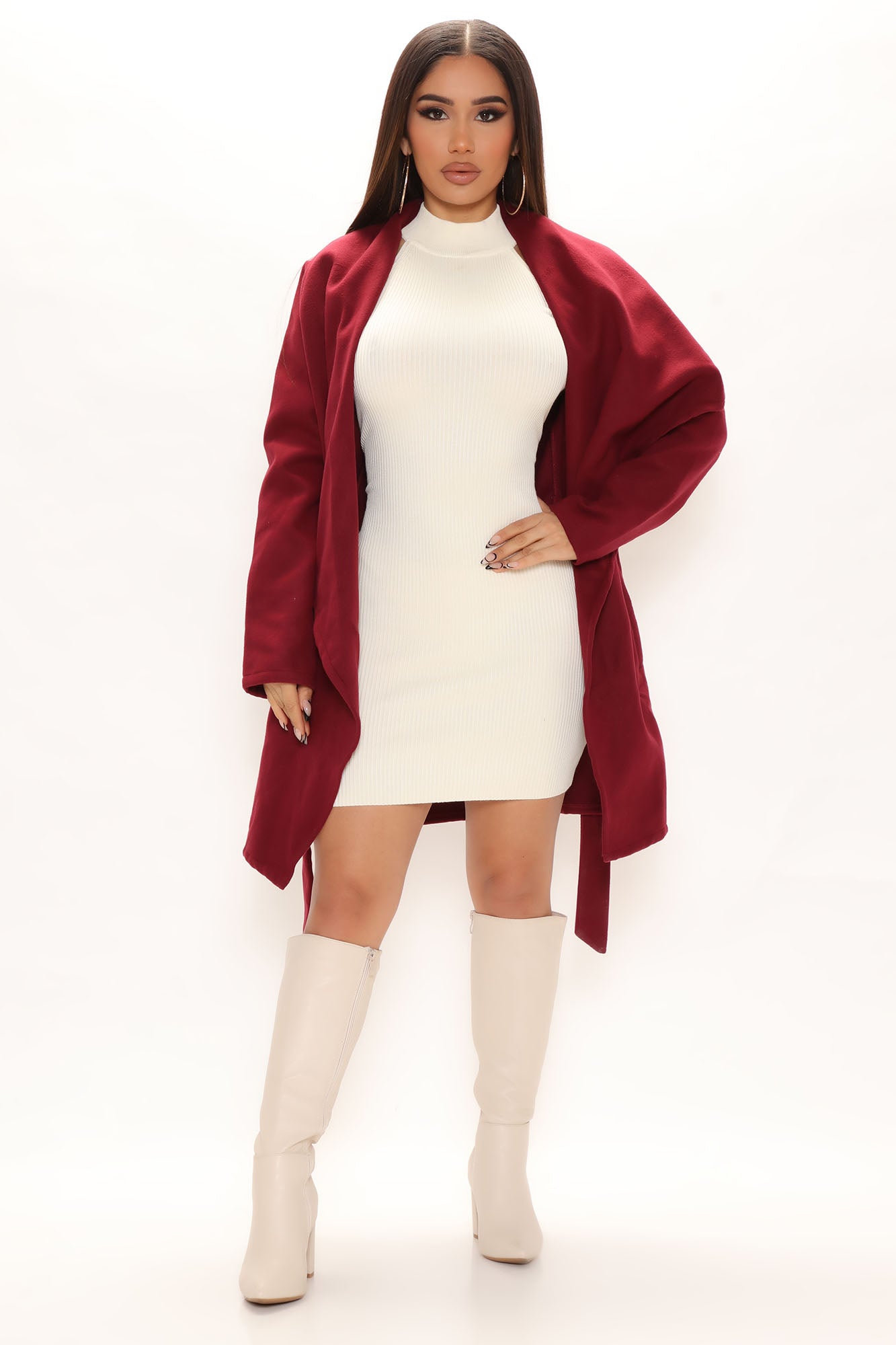 Manhattan City Coat - Burgundy