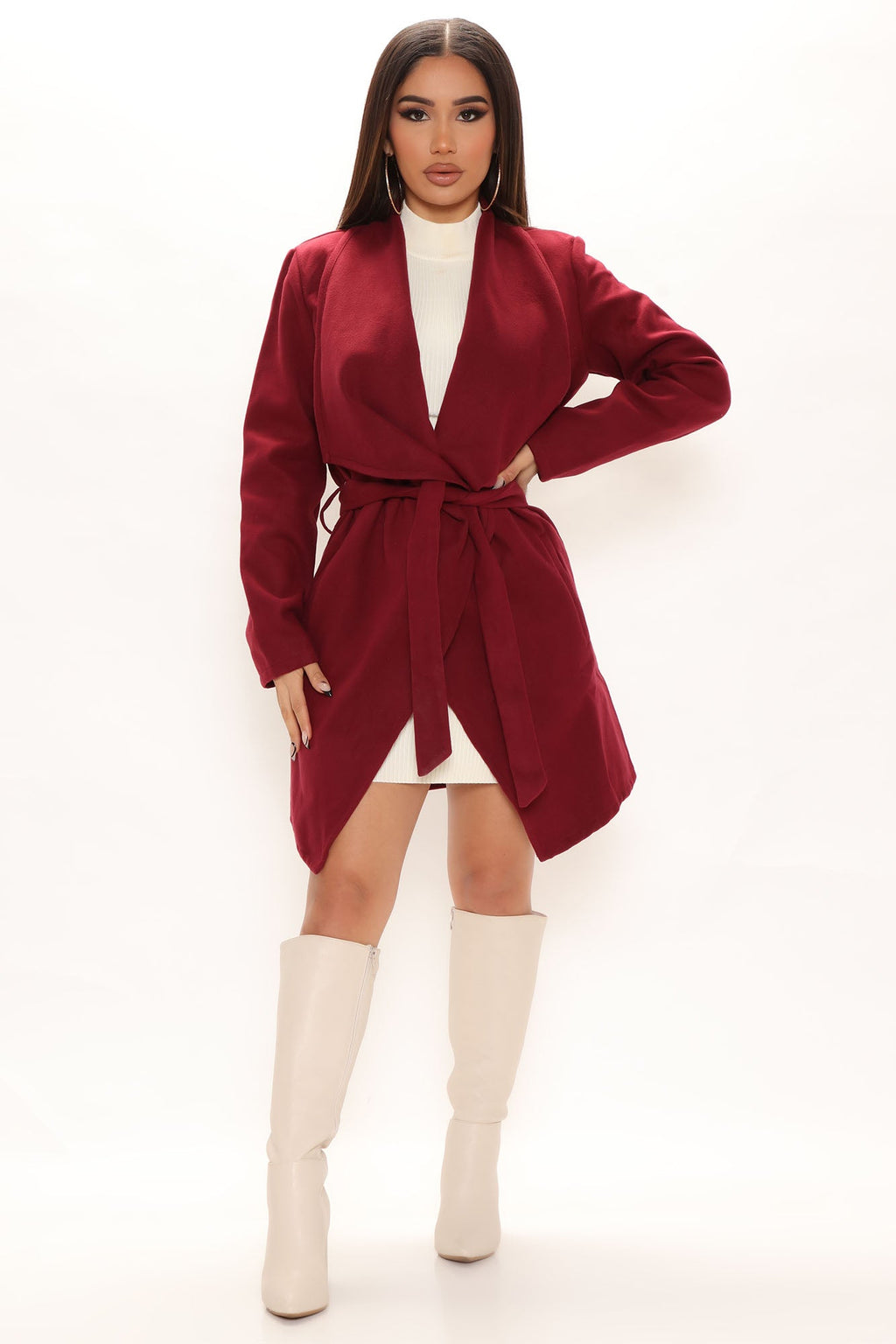 Manhattan City Coat - Burgundy