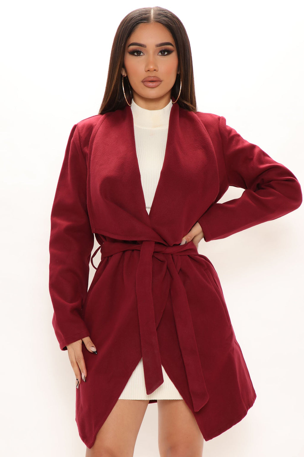 Manhattan City Coat - Burgundy