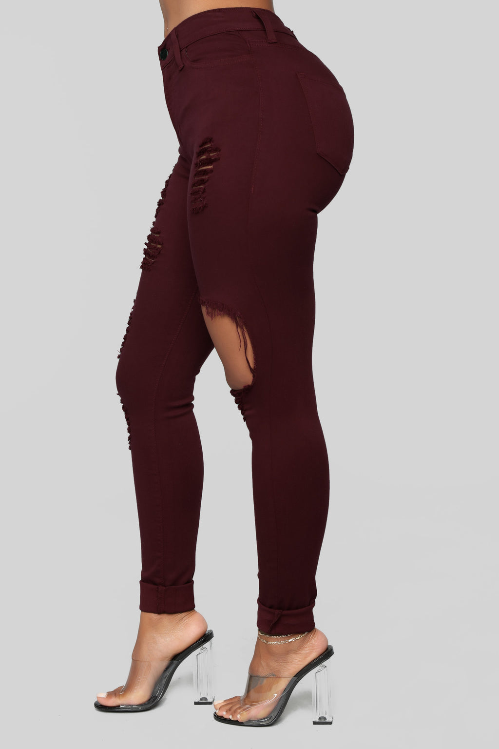 Glistening Jeans - Burgundy