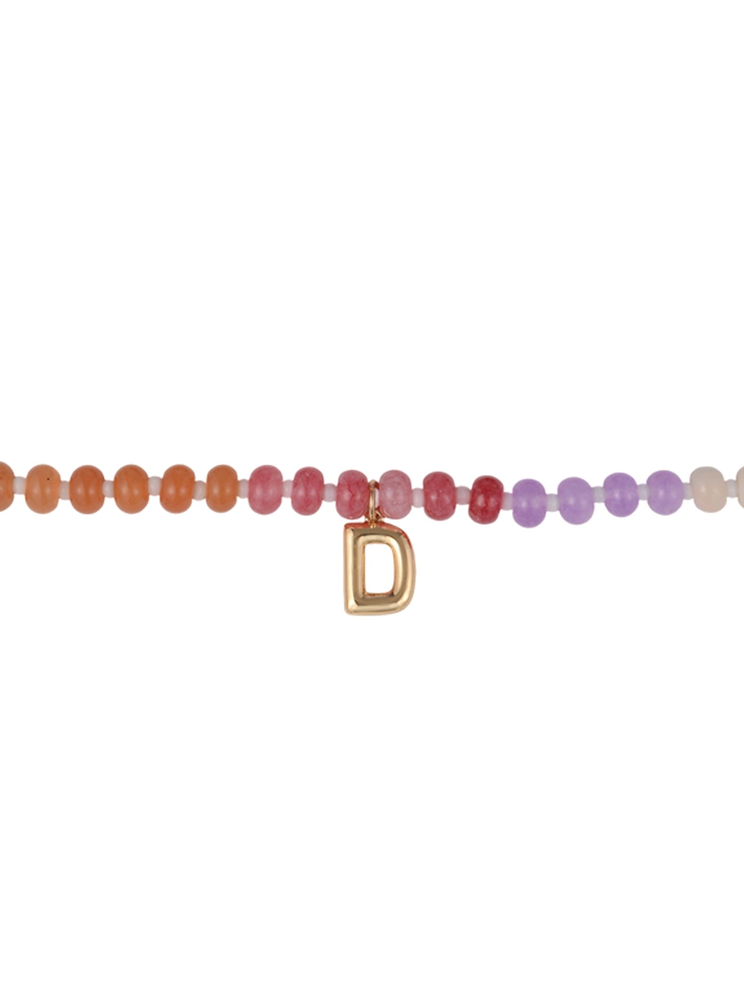 Goldtone Multicolored Bead Initial "A" Necklace