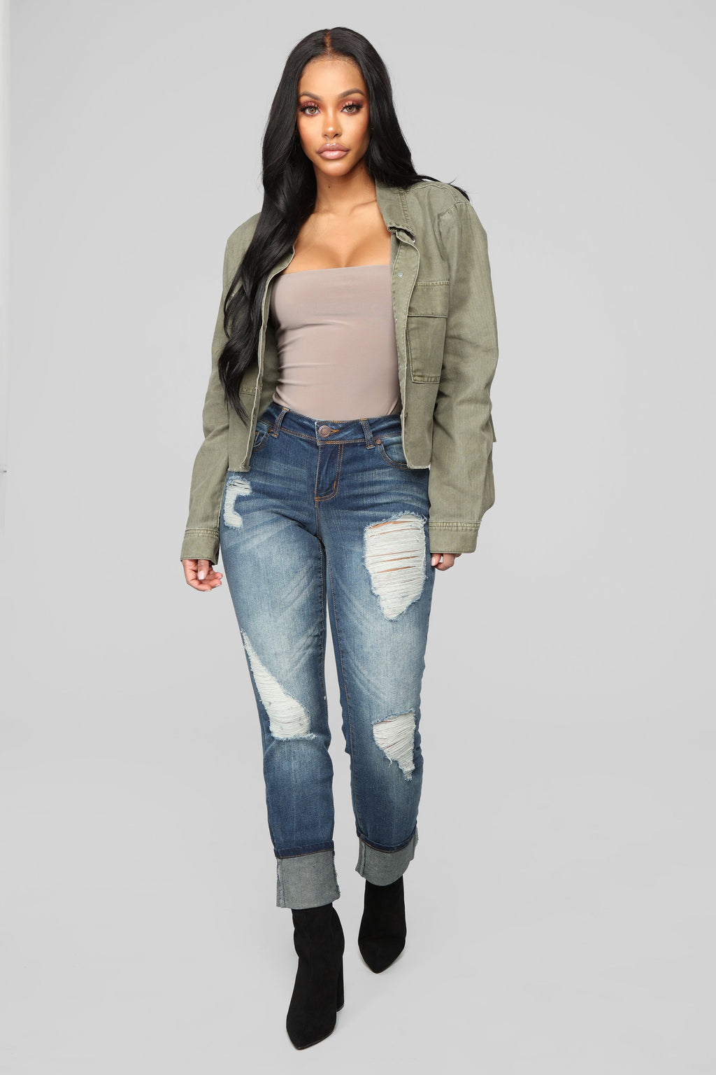Eddie Boyfriend Jeans - Dark Wash