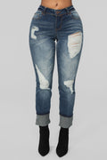 Eddie Boyfriend Jeans - Dark Wash