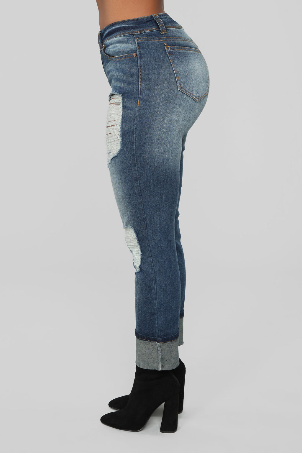 Eddie Boyfriend Jeans - Dark Wash