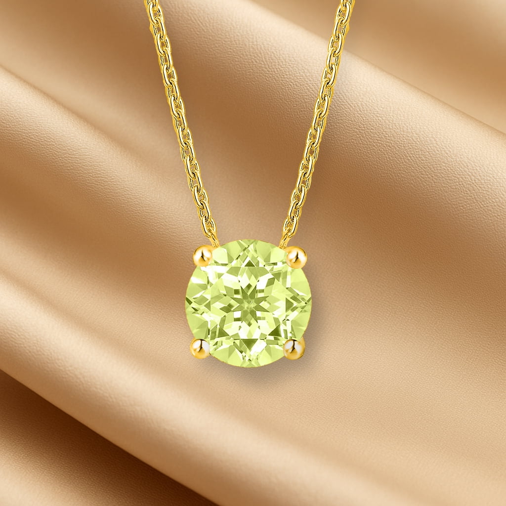 1 - April Solitaire Pendant Necklace in 18K White over , Female, Adult